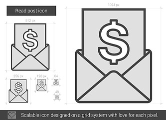 Image showing Read post line icon.