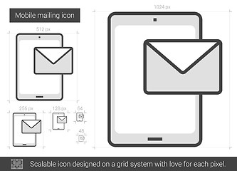 Image showing Mobile mailing line icon.