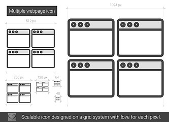 Image showing Multiple webpage line icon.