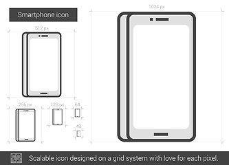 Image showing Smartphone line icon.