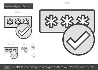 Image showing Password protection line icon.