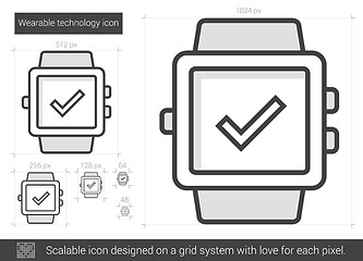 Image showing Wearable technology line icon.