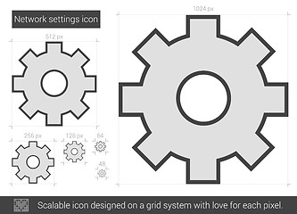 Image showing Network settings line icon.