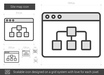 Image showing Site map line icon.