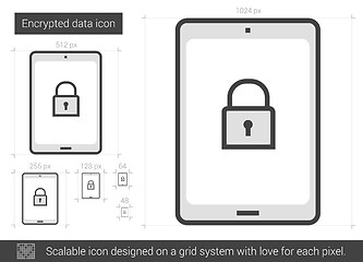 Image showing Encrypted data line icon.