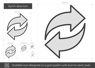 Image showing Synch data line icon.