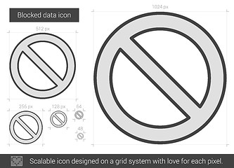 Image showing Blocked data line icon.