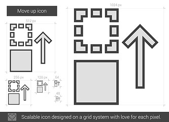 Image showing Move up line icon.