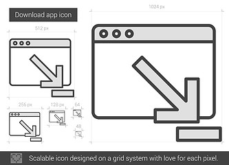 Image showing Download app line icon.