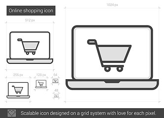 Image showing Online shopping line icon.