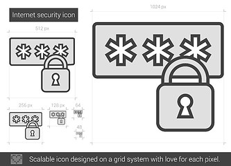 Image showing Internet security line icon.