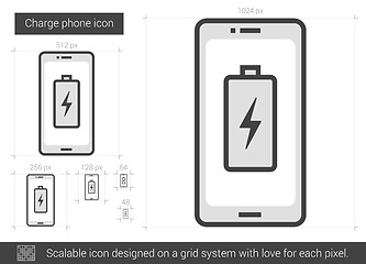 Image showing Charge phone line icon.