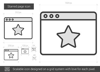 Image showing Starred page line icon.