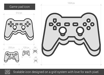 Image showing Game pad line icon.