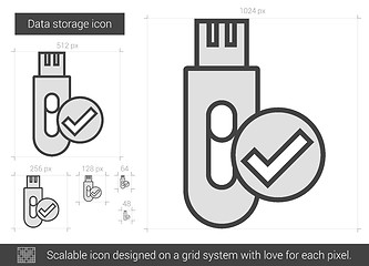 Image showing Data storage line icon.