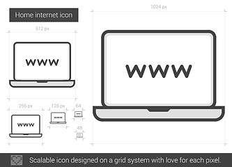 Image showing Home internet line icon.