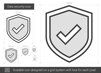 Image showing Data security line icon.