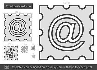 Image showing Email postcard line icon.