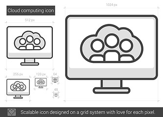 Image showing Cloud computing line icon.