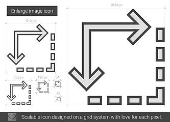 Image showing Enlarge image line icon.