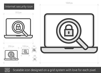 Image showing Internet security line icon.