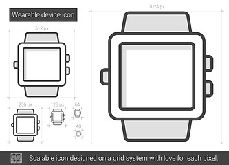 Image showing Wearable device line icon.