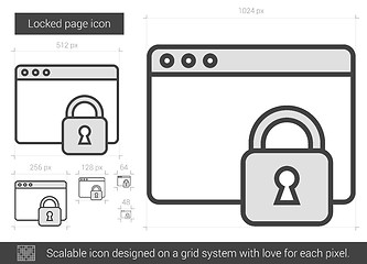 Image showing Locked page line icon.