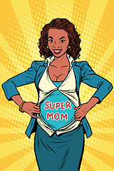 Image showing Super mom African businesswoman