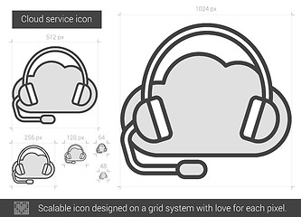 Image showing Cloud service line icon.