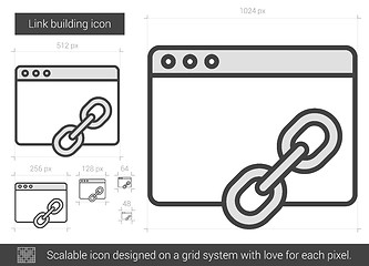 Image showing Link building line icon.