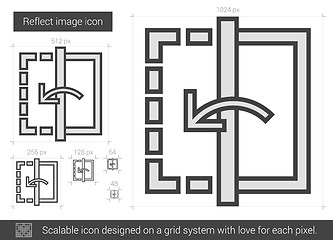 Image showing Reflect image line icon.