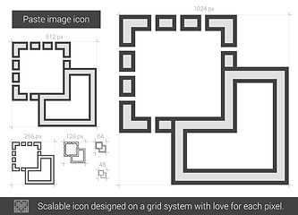 Image showing Paste image line icon.