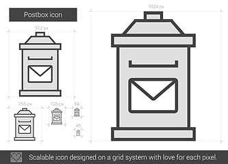 Image showing Postbox line icon.