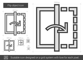 Image showing Flip object line icon.