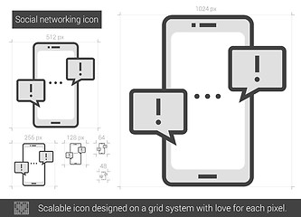 Image showing Social networking line icon.