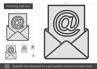 Image showing Incoming mail line icon.