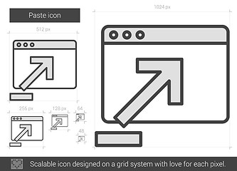 Image showing Paste line icon.