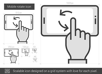 Image showing Mobile rotate line icon.