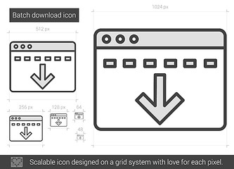 Image showing Batch download line icon.
