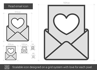 Image showing Read email line icon.