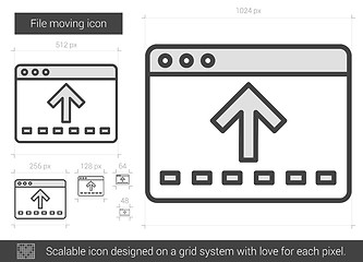 Image showing File moving line icon.