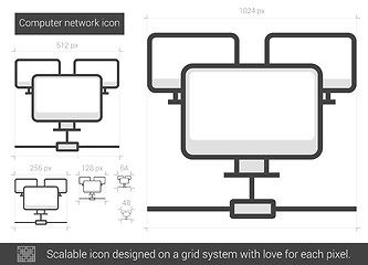 Image showing Computer network line icon.