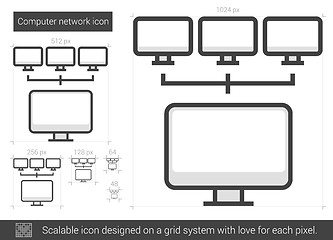 Image showing Computer network line icon.