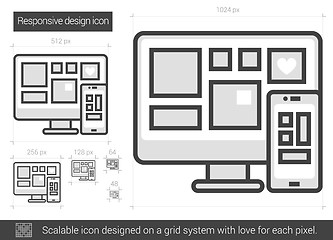 Image showing Responsive design line icon.