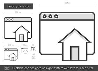 Image showing Landing page line icon.