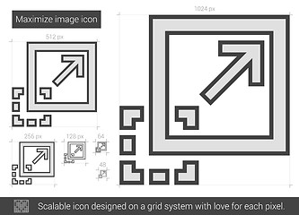 Image showing Maximize image line icon.