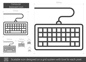 Image showing Computer keyboard line icon.