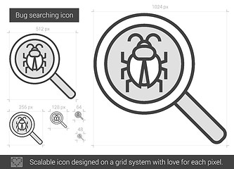 Image showing Bug searching line icon.