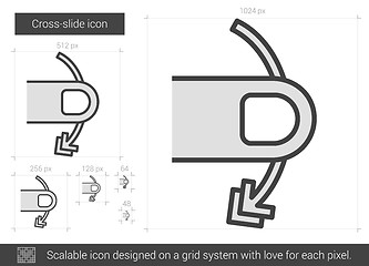 Image showing Cross-slide line icon.