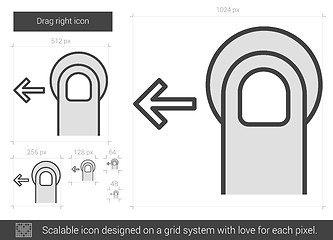 Image showing Drag left line icon.